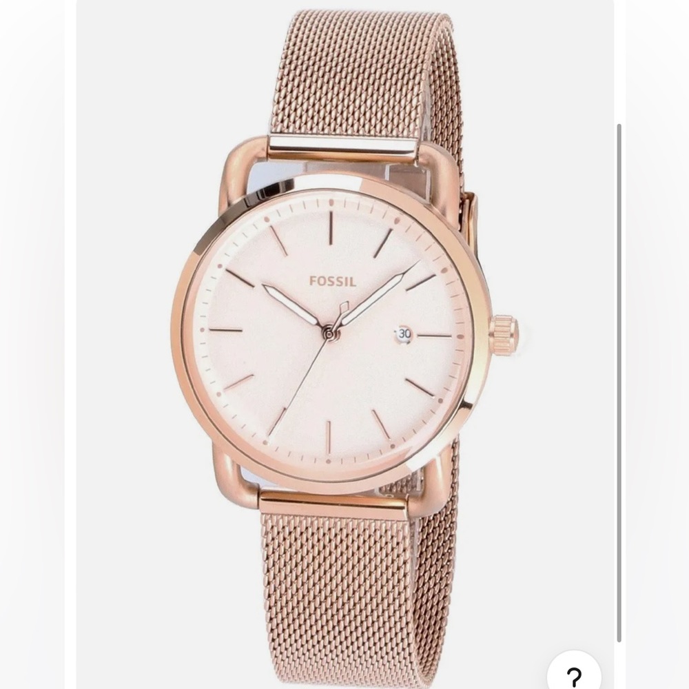 Fossil rose gold mesh watch